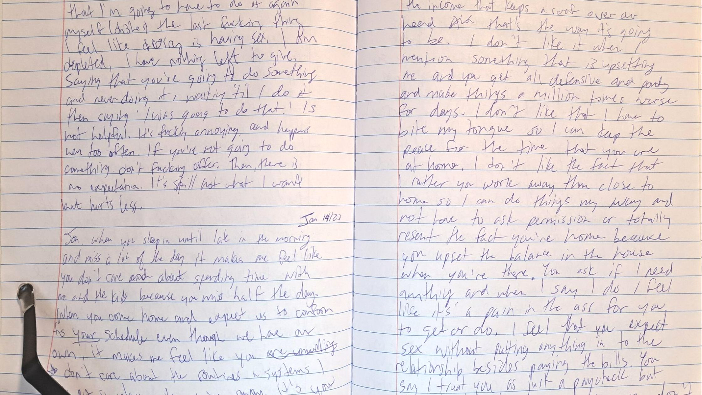 A page from my actual Mind Dumping book