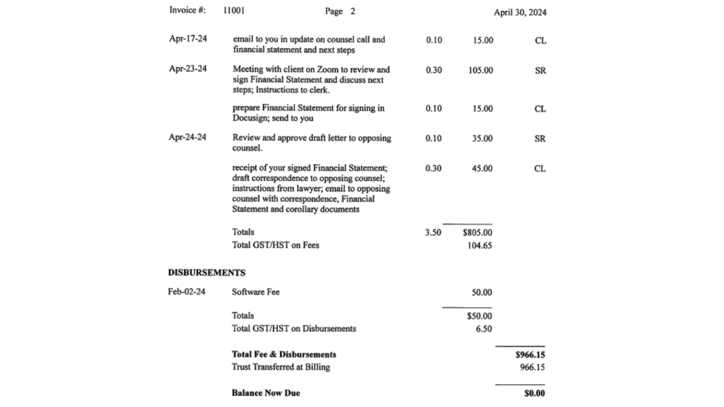 Lawyer Receipt